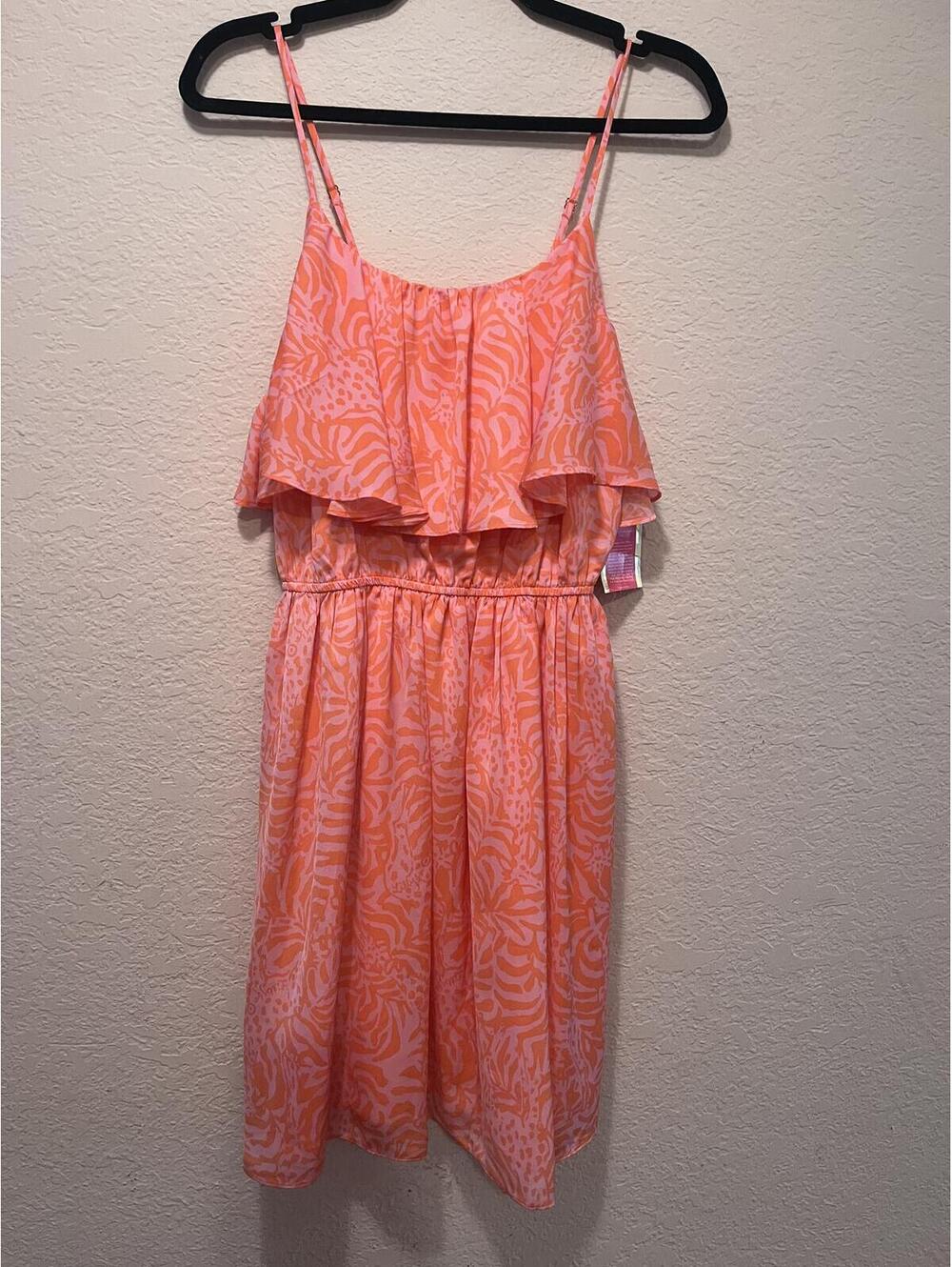 Lilly Pulitzer Pink Orange Ruffle Sundress Small NWT - Picture 3 of 11